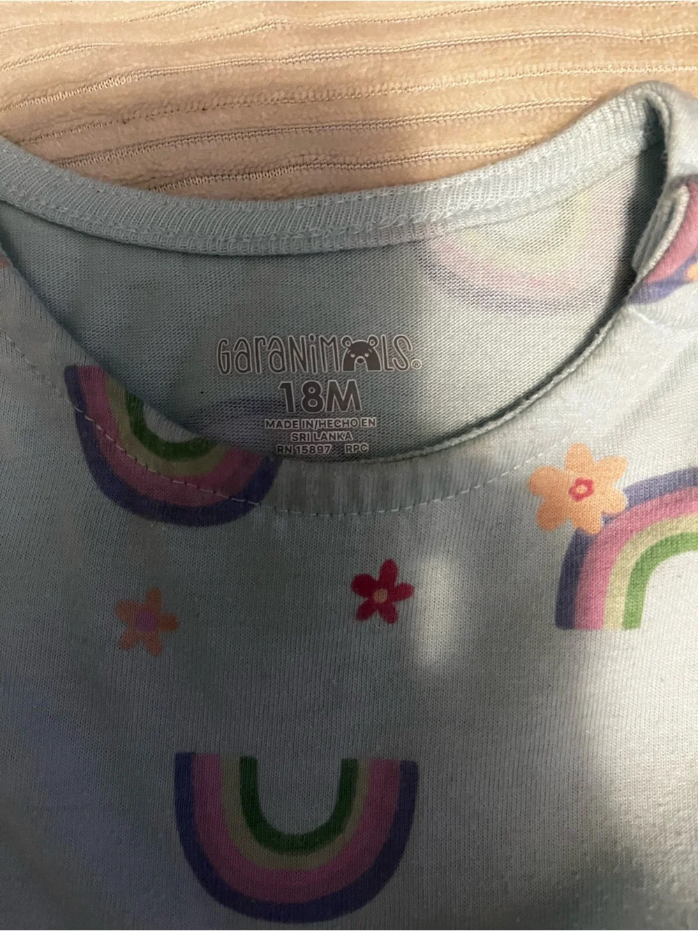Garanimals Light Blue Rainbow & Floral Print Bodysuit